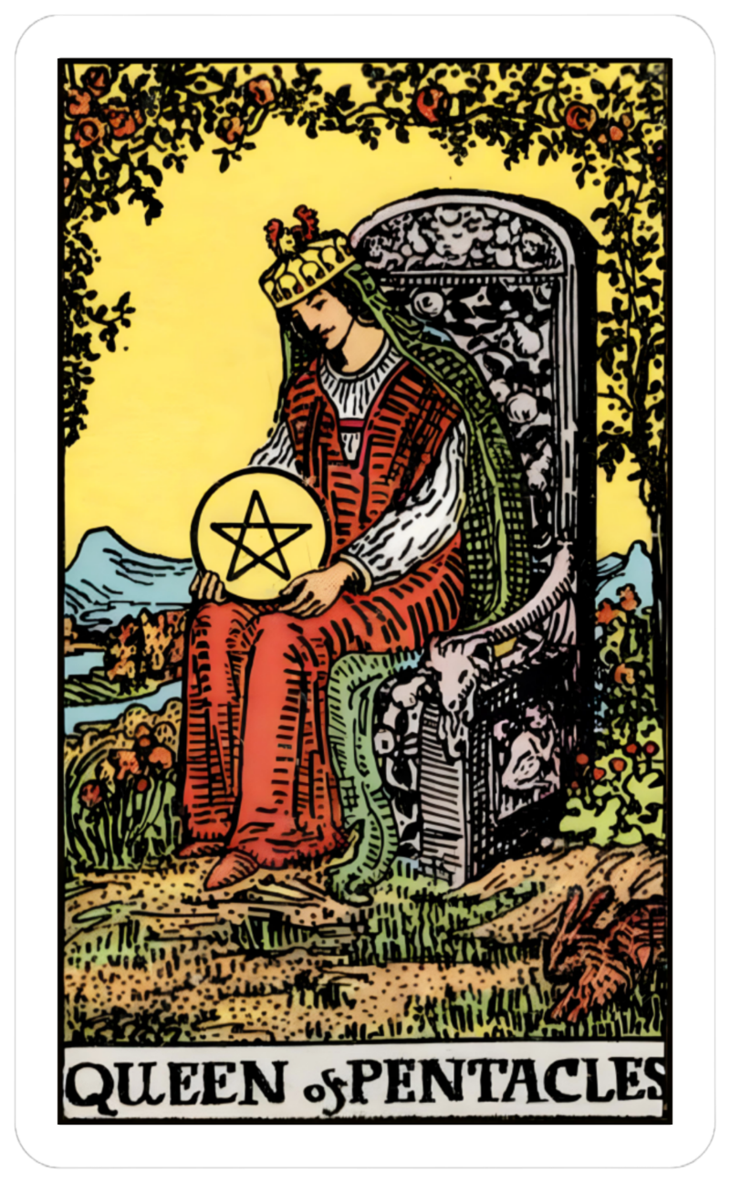 queen of pentacles card